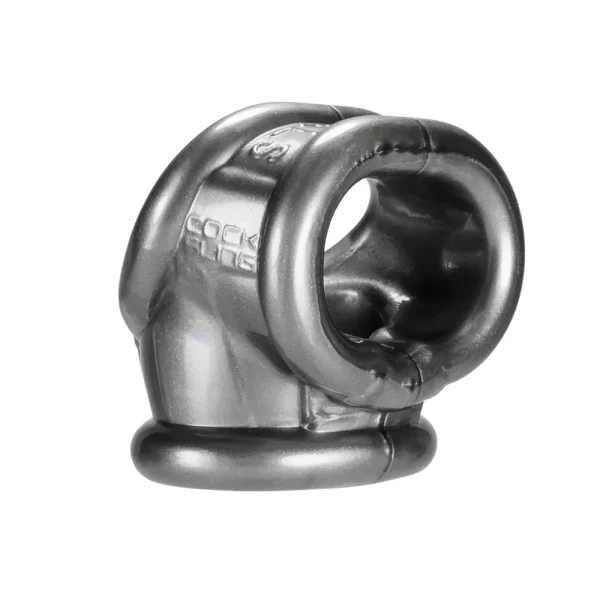 The Oxballs Cocksling 2 Cock Ring is a gray, rounded cock and ball ring system with an ergonomic curved design and "COCKSLING" embossed on the side.