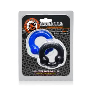 Oxballs Ultraballs Stretchy Cock Rings Set of 2 Blue Set Packaging