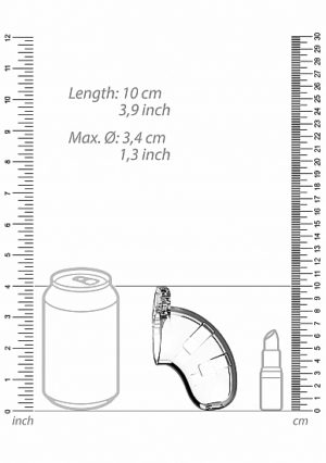 Mancage 3.5" Chastity Device with Silicone Urethal Sounding Model 15 Measurements