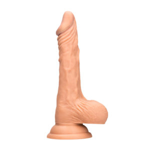 Real Rock Realistic Dildo With Balls 10 Inch Flesh Side