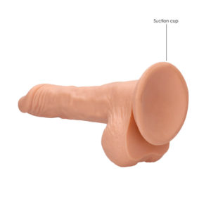 Real Rock Realistic Dildo With Balls 10 Inch Flesh Suction Cup