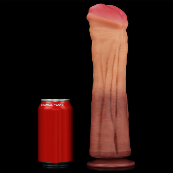 The Trojan Horse 12 Inch Dual layered Platinum Silicone Suction Cup Cock Dildo Can