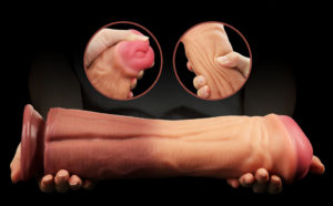 The Trojan Horse 12 Inch Dual layered Platinum Silicone Suction Cup Cock Dildo Feel