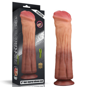 The Trojan Horse 12 Inch Dual layered Platinum Silicone Suction Cup Cock Dildo Packaging