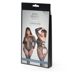 Fifty Shades of Grey Captivate Spanking Lace Bodystocking Plus Size Packaging