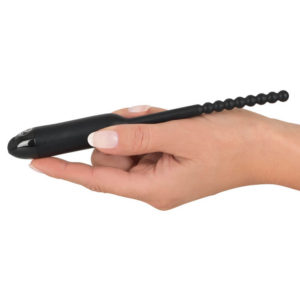 Silicone Vibrating Beaded Urethral Dilator in Hand