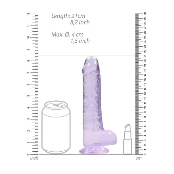 Real Rock Crystal Clear 8 Inch Realistic Dildo With Balls Measurements