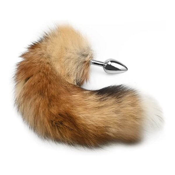 Wild Tailz Brown Faux Fur Fox Tail Stainless Steel Butt Plug