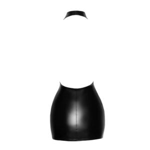 Noir Handmade F255 Power Wetlook Halter Mini-Dress With Neck Wrap back Ghost