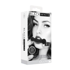 black and white silicone bit gag packaging