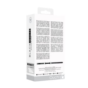 black and white silicone bit gag packaging back