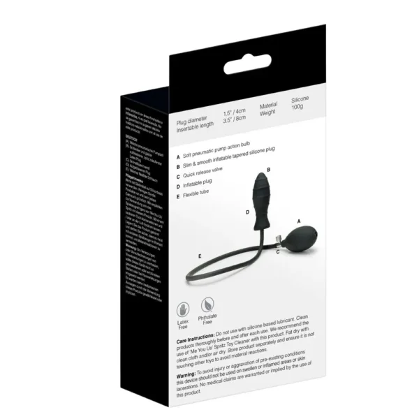 me you us inflatable anal plug packaging back