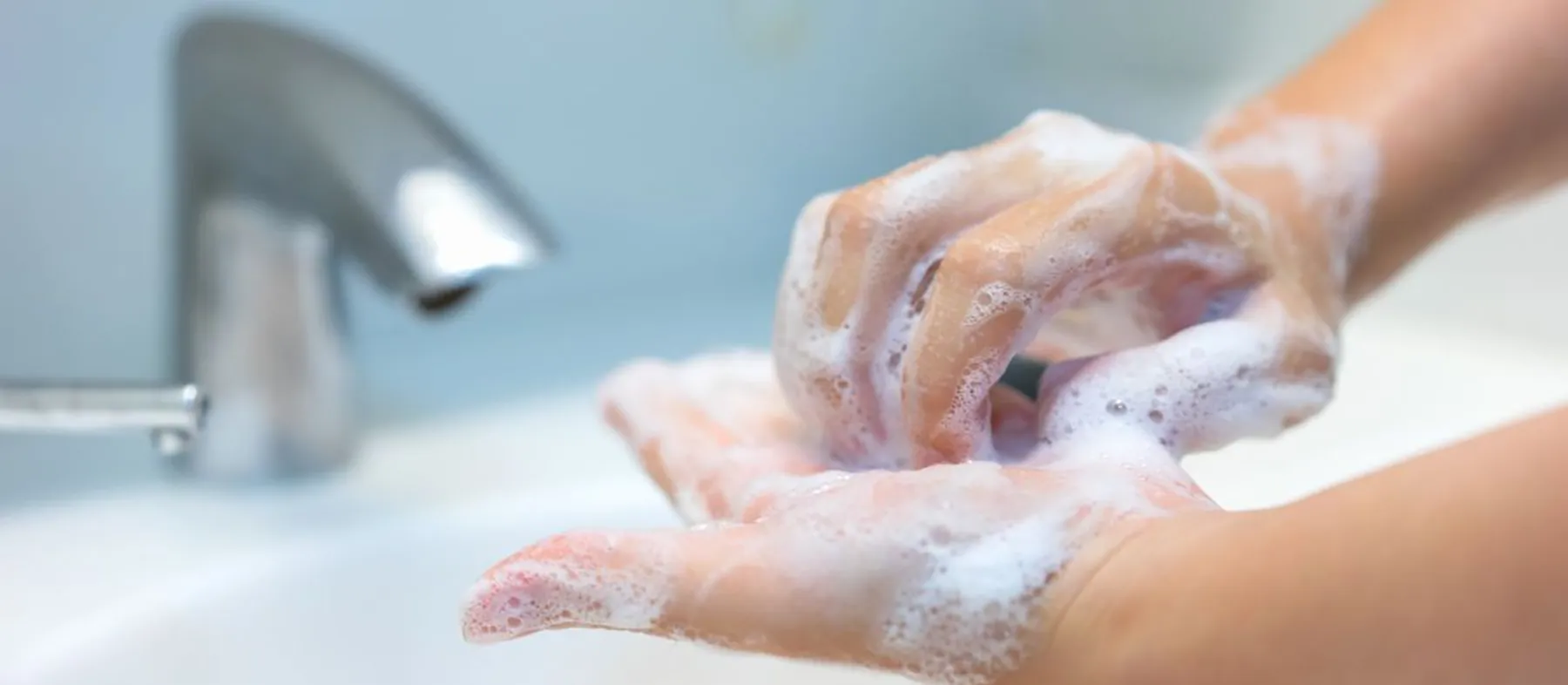 cleaning hands for hygiene