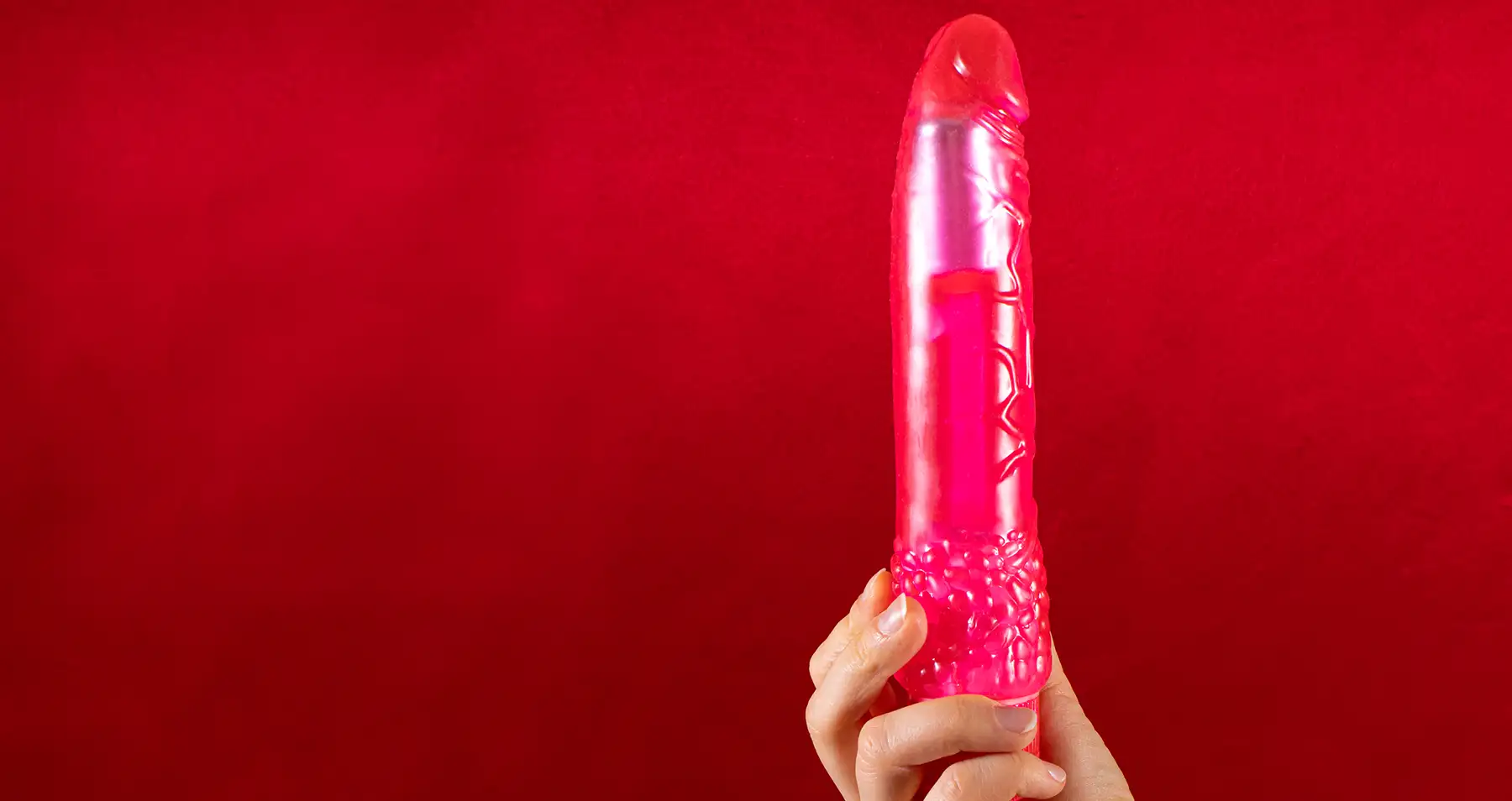 classic dildo in hand