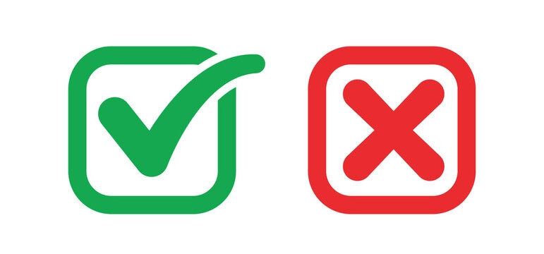 green tick and red cross for sex toy materials