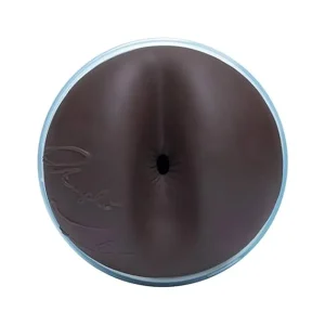 The Fleshjack Boys Deangelo Jackson 10/10 Signature Butt Masturbator is shown from above against a white background, featuring a round, dark flesh tone.