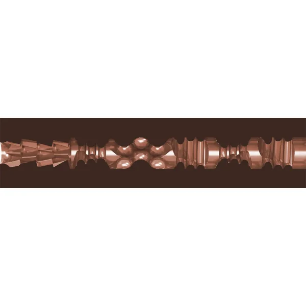 the internal texture of the Fleshjack Boys Deangelo Jackson 10/10 Signature Butt Masturbator in dark flesh tone, featuring symmetrical abstract geometric patterns.