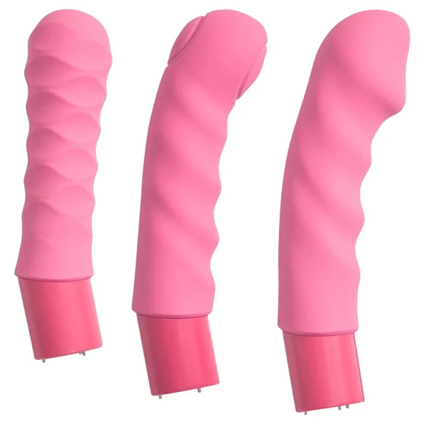 The VibePad Ride On Vibrating Remote Control Saddle Vibrator, comes with 3 different attachments shown.