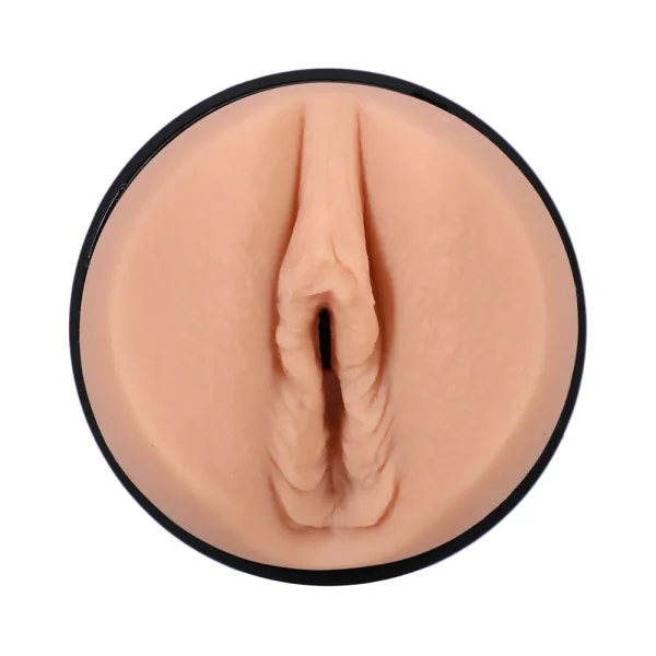 A close-up of the Doc Johnson Main Squeeze Valerica Steele UltraSkyn Stroker orifice.