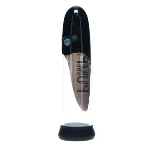A black and transparent cylindrical Pumped Aqua Pro AI Enabled Submersible Automatic Penis Pump with buttons and "PUMP" printed vertically on its inner insert.