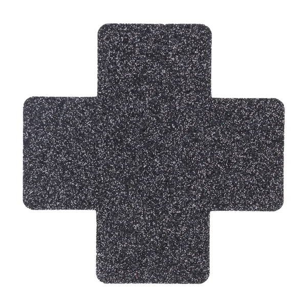 The Le Desir Nipple Cover Set features textured black adhesive pads in a plus sign shape with a speckled surface.