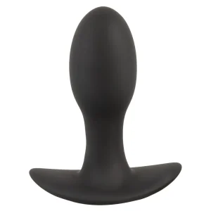 The Rebel 7-Piece Performance Sex Toy Set includes a black silicone butt plug with a tapered tip and wide, curved base for safe and comfortable insertion.