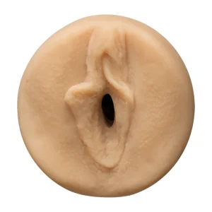 The Doc Johnson Main Squeeze Mia Malkova UltraSkyn Stroker is a round, flesh coloured sex toy moulded directly from Mia Malkova, set against a white background.