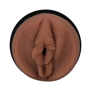 Close-up of the Doc Johnson Main Squeeze Scarlit Scandal UltraSkyn Stroker, featuring a realistic vulva-shaped opening.