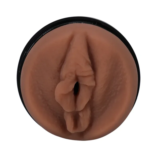 Close-up of the Doc Johnson Main Squeeze Scarlit Scandal UltraSkyn Stroker, featuring a realistic vulva-shaped opening.