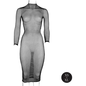 Le Desir Long Dress Fishnet Structure and Turtle Neck - Image 4