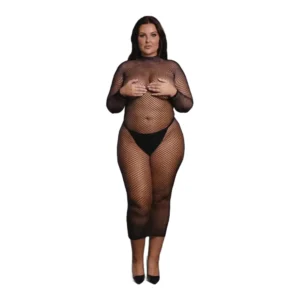 Le Desir Plus Size Long Dress Fishnet Structure and Turtle Neck - Image 7