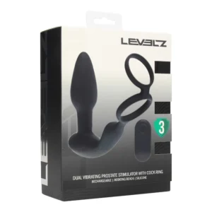 Levelz Dual Vibrating Prostate Stimulator with Cock and Ball Ring - Image 6